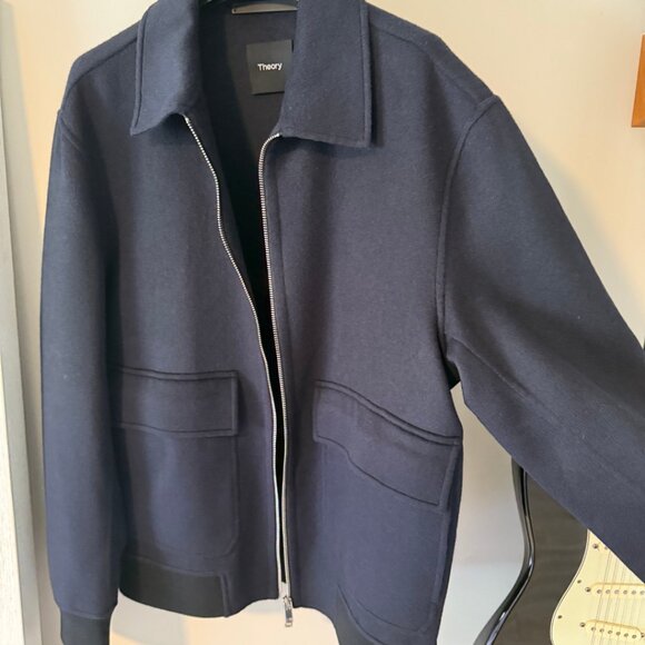 Theory - Sean Jacket in Double-Face Wool-Cashmere - Medium - Navy Blue - Picture 4 of 9